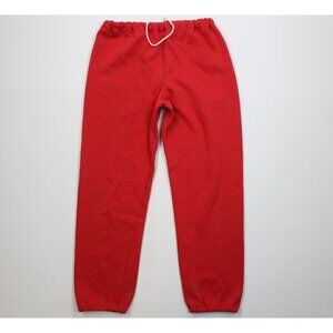 Vtg 80s 90s Streetwear Mens Large Faded Blank Sweatpants Joggers Pants Red USA